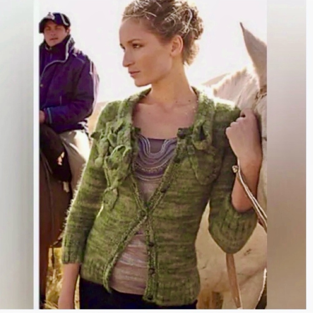 Rare Anthropologie Sleeping on Snow Cardigan small